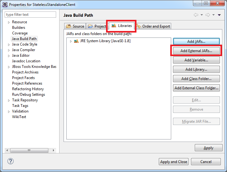 jboss-client.jar im Build Path (1)