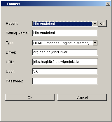 Database Manager connection