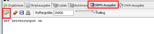 DBMS-Ausgabe DBMS-Ausgabe