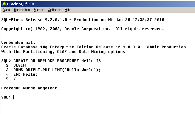 create procedure create procedure