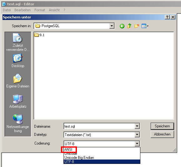 Dateiencoding