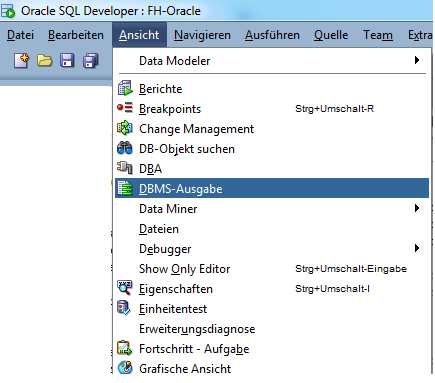 DBMS-Ausgabe DBMS-Ausgabe