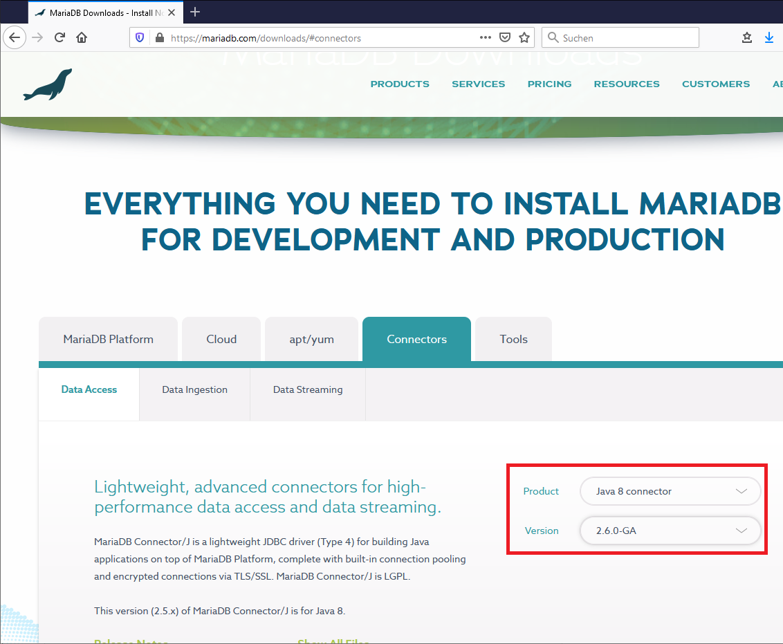 Download MariaDB Connector Download MariaDB Connector
