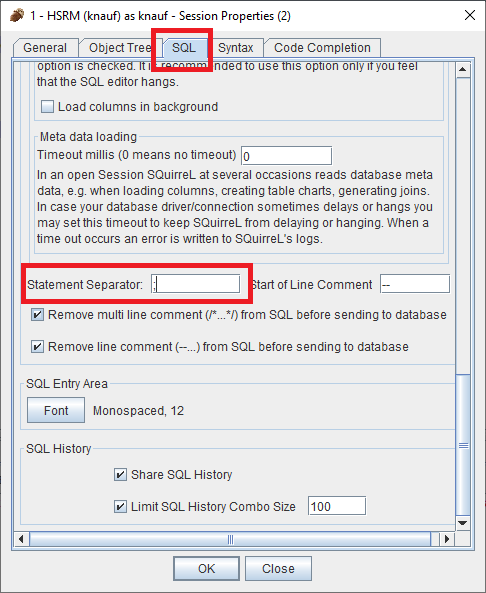 Statement separator Statement separator