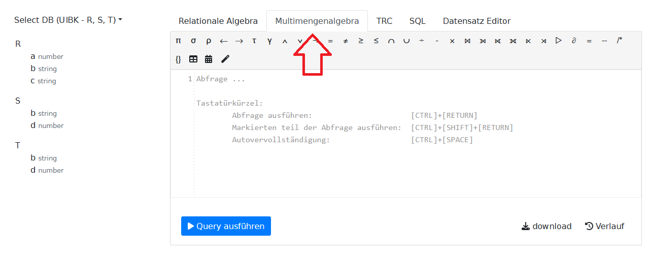RelaX: Multimengenalgebra