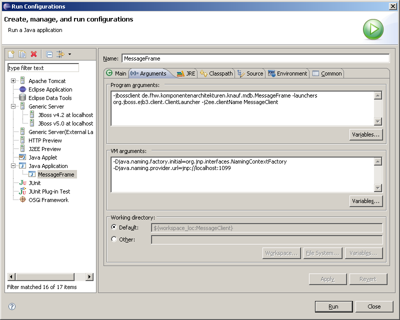 Run Configuration Run Configuration