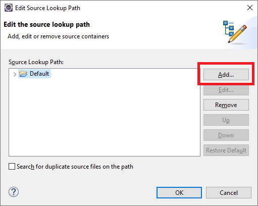 Source Lookup Path