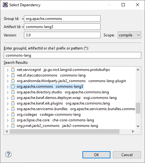 Dependency commons-lang3