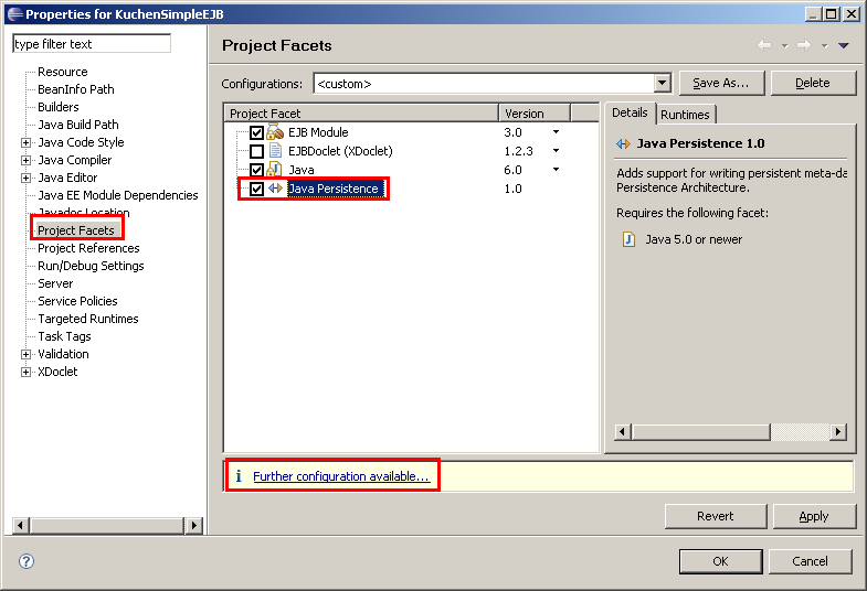 Java Persistence 1.0 facet (1)