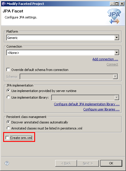 Java Persistence 1.0 facet (2)