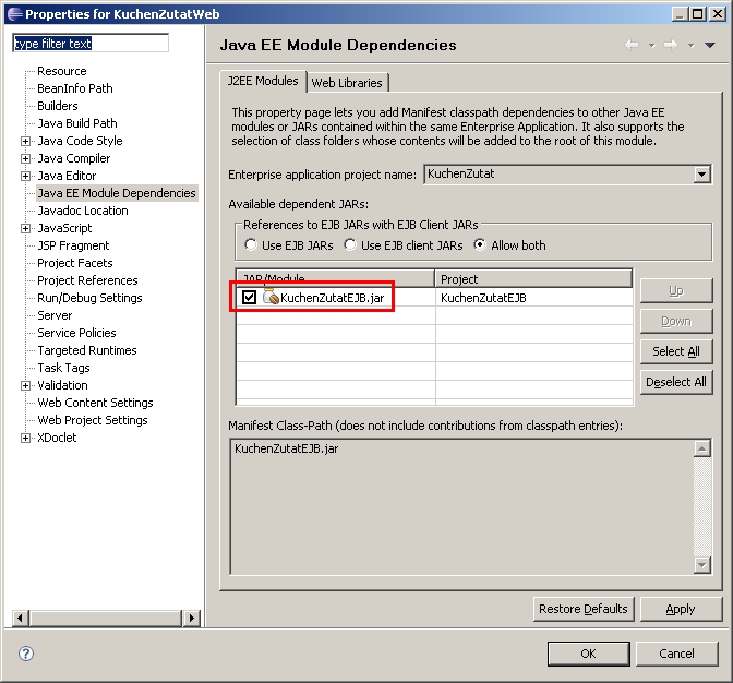 EJB-Dependencies