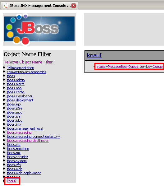 JMXConsole (MessageBean)