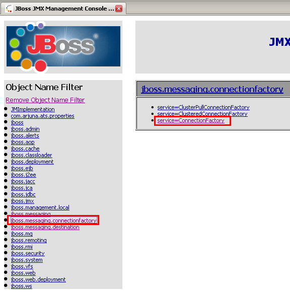 JMXConsole (ConnectionFactory)