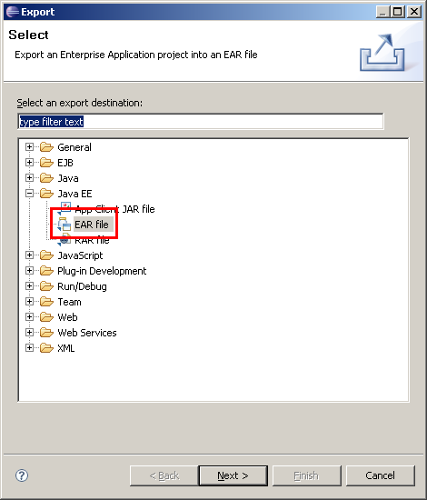 Export, Schritt 1