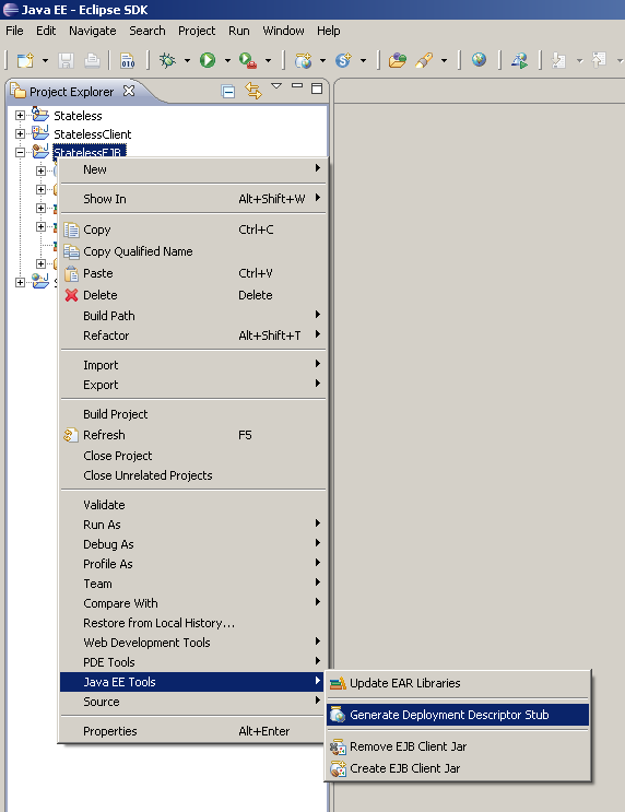 Generate Deployment Descriptor Stub