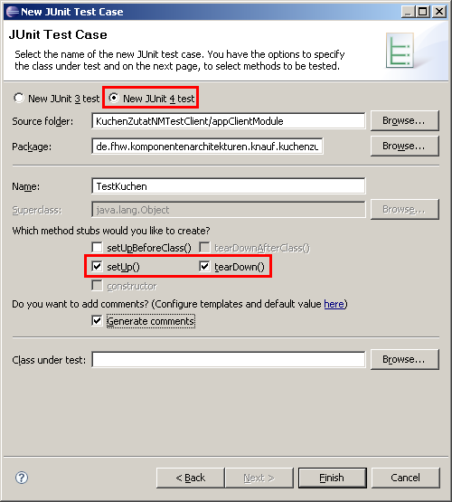 New JUnit Test