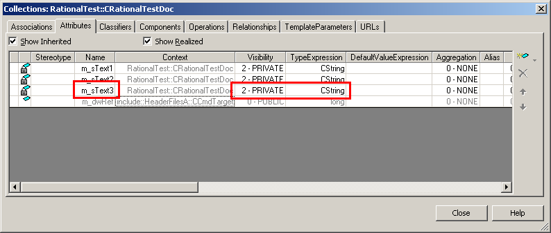 Attribut ber Collection Editor