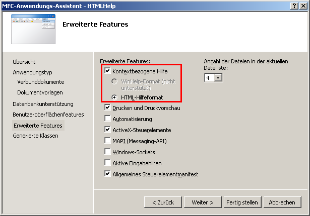 HTML-Hilfe aktivieren
