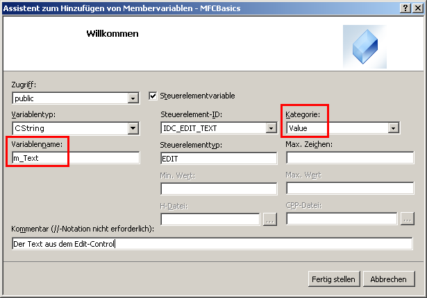Variable fr Textfeld zufgen