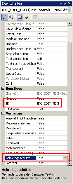 Edit Control zufgen