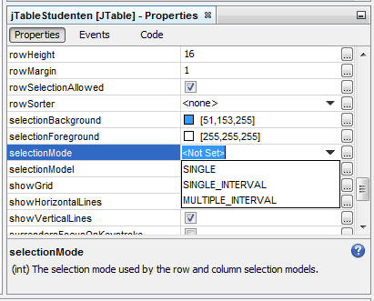 Selection model