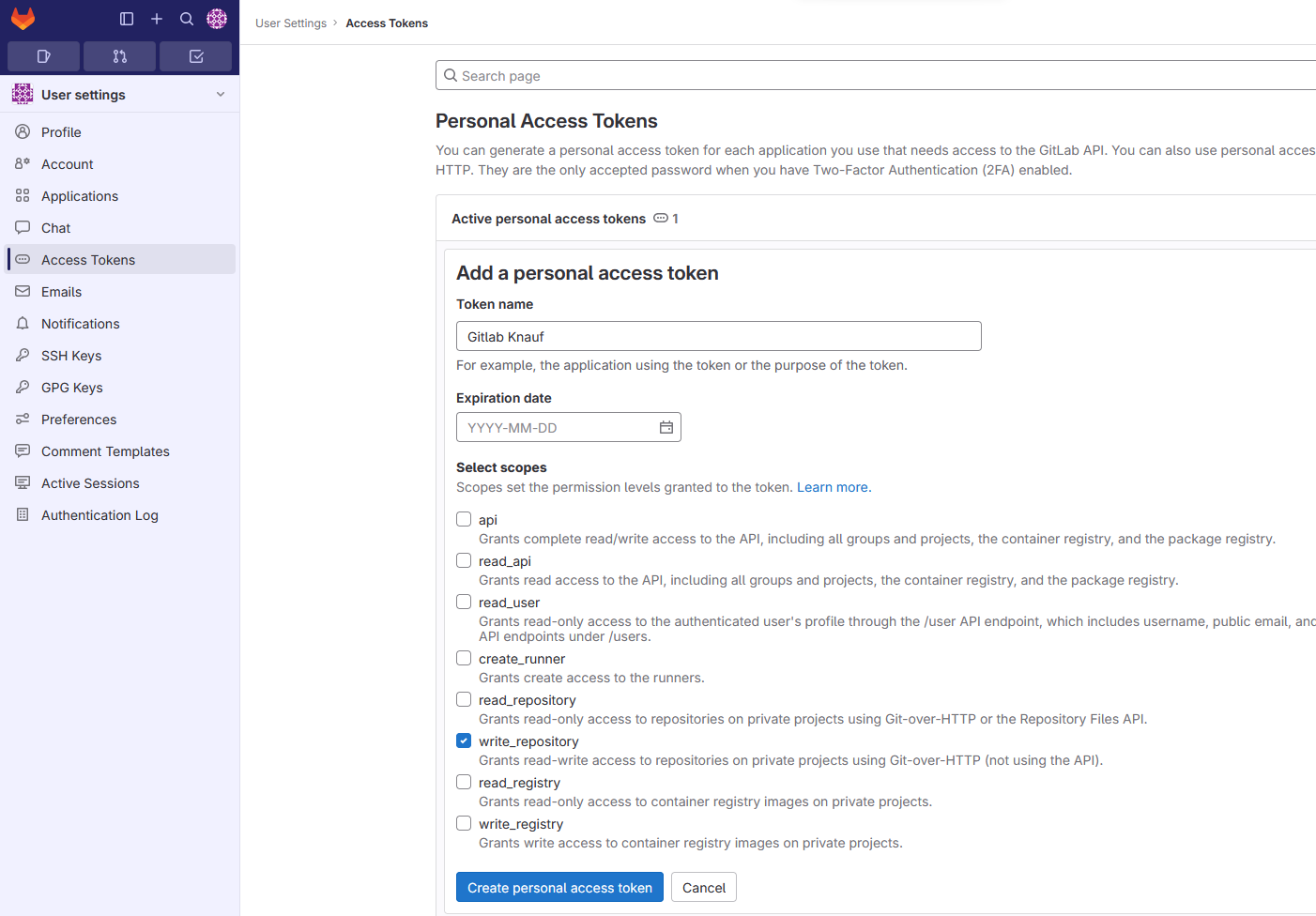 Access Token erzeugen