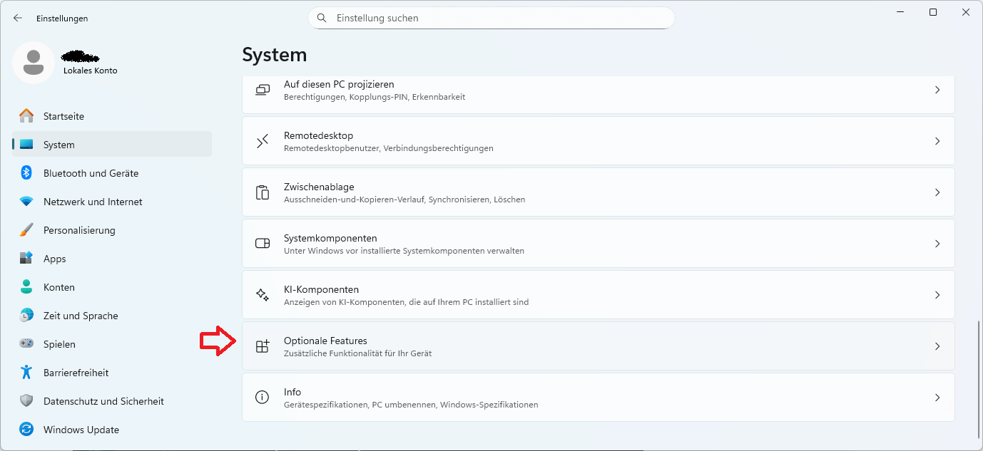 Optionale Features (1)