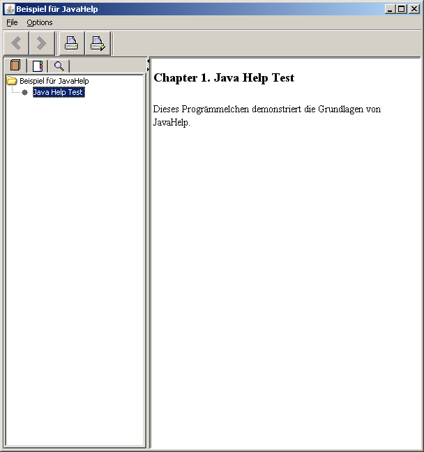 JavaHelp-Fenster JavaHelp-Fenster