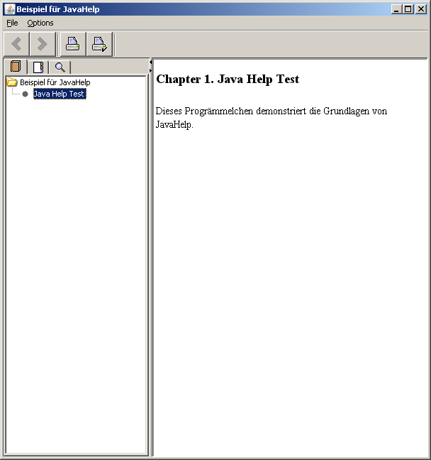 JavaHelp-Fenster