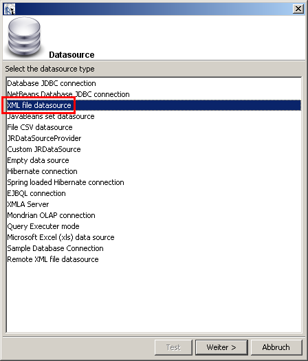 XML file datasource XML file datasource
