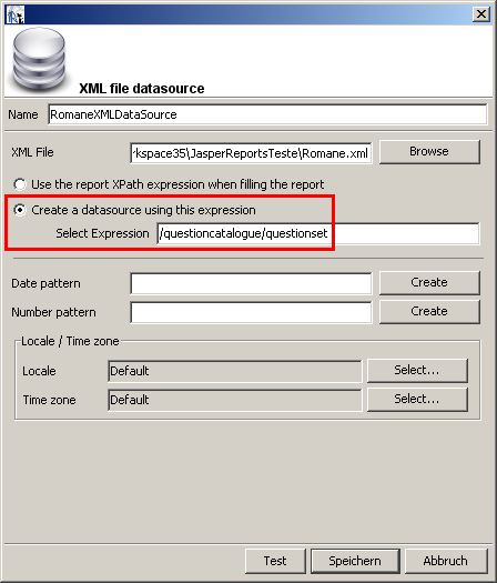 XML file datasource XML file datasource