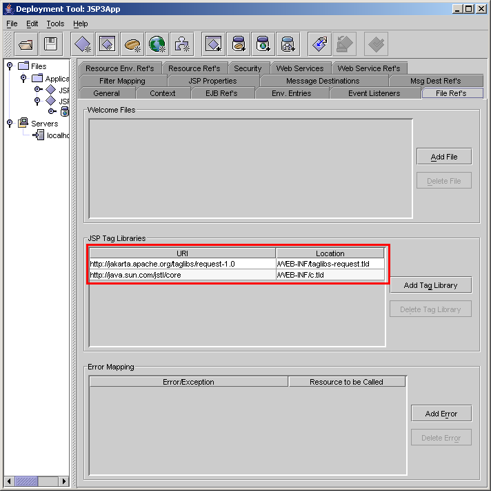 Taglibs fr SunAppServer
