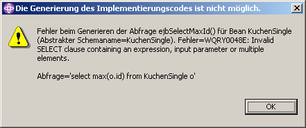 Entity Bean, Tod der Select-Methode