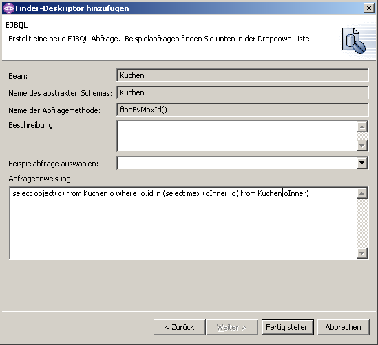 Kuchen Bean, Finder-Methode (Schritt 2)
