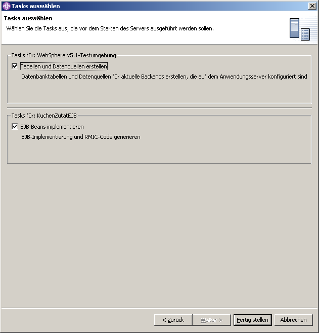 Webclient: Tabellen erstellen