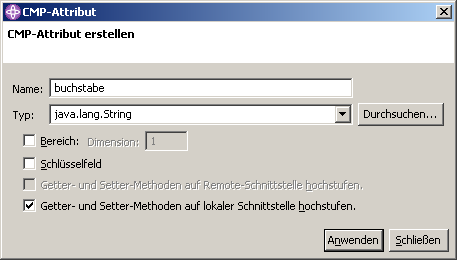 Buchstabe Bean, Felder (2)