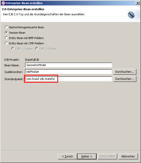 Stateful Session Bean, Step 1