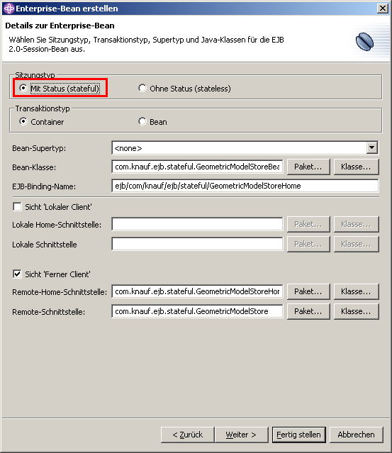 Stateful Session Bean, Step 2