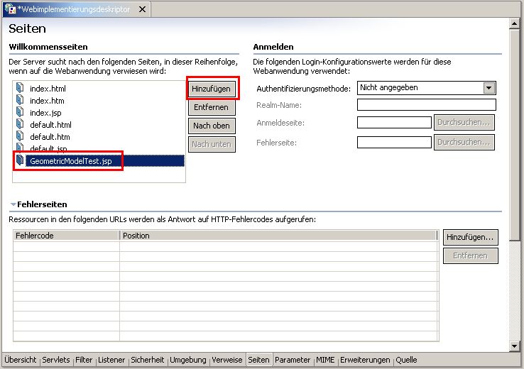 Webclient, Index-Seite, Schritt 2