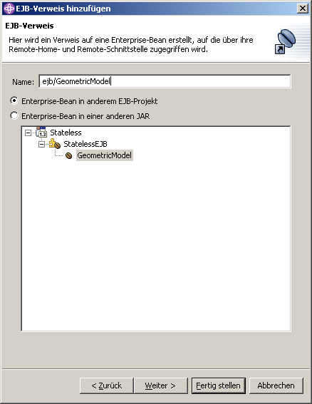 Application Client, EJB-Referenzen, Schritt 3