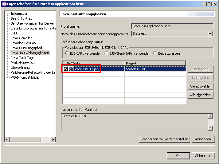 Application Client, Schritt 4