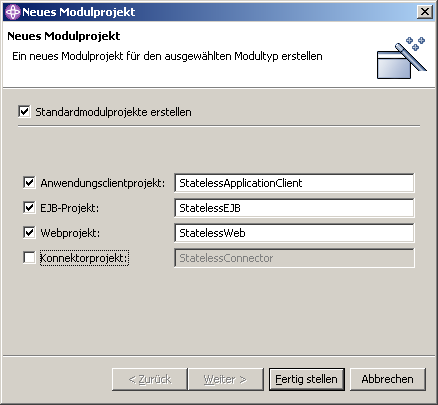 Erzeugen einer Application (Module erstellen)