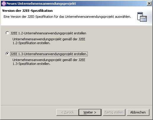 Erzeugen einer Application (Schritt 2)