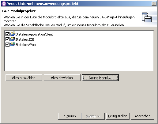 Erzeugen einer Application (Schritt 4a)
