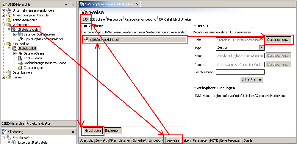 Webclient, EJB-Referenz, Schritt 3