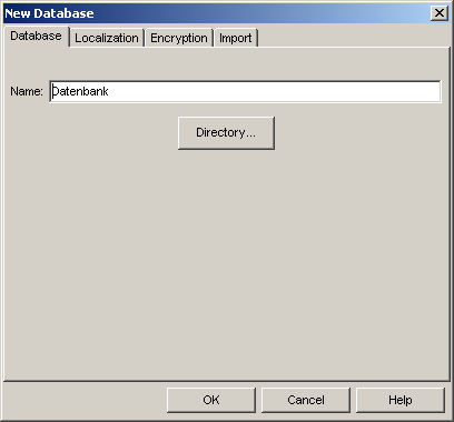 Datenbankdefinition, Schritt 1