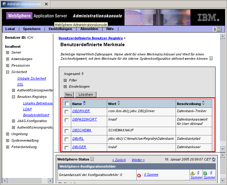 Serverconfig: UserRegistry-Properties