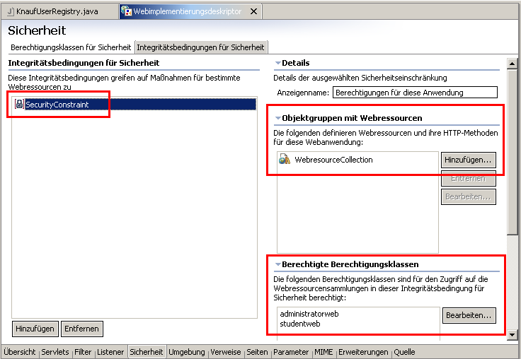 Web-Sicherheit: Rollenberechtigungen