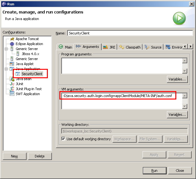 Run Application Client