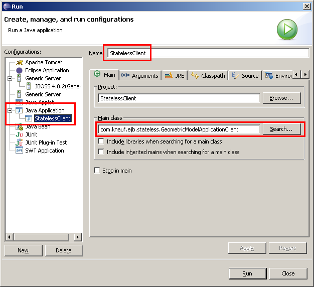 Application Client starten